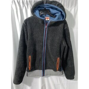 Homage Deep Pile Sherpa Full‎ Zip Hooded Jacket Mens Small